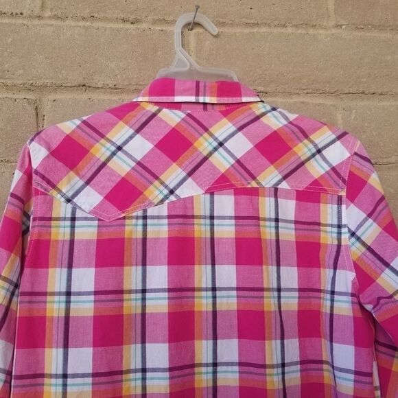 DICKIES Button Up Pink Plaid Shirt. Sz M - Picture 11 of 13